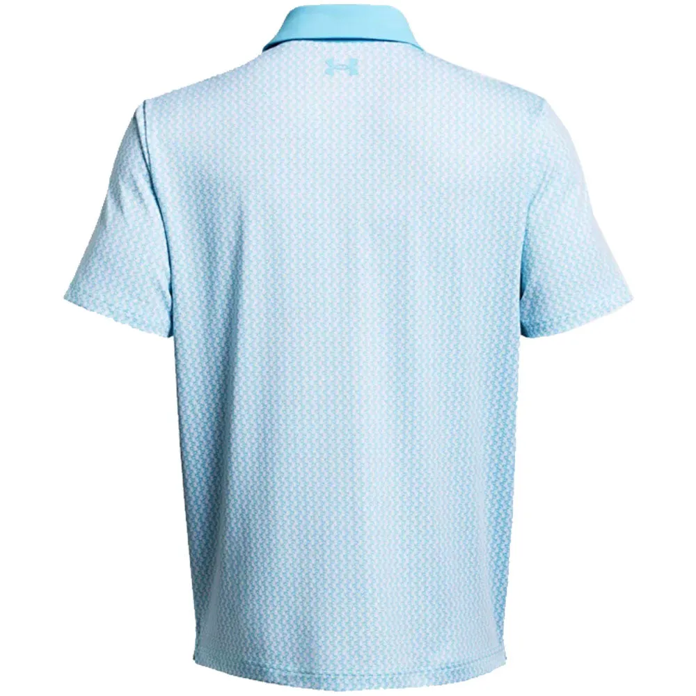 Under Armour Playoff 3.0 Printed Polo Shirt - Sky Blue/White/Sky Blue Walk with Purpose