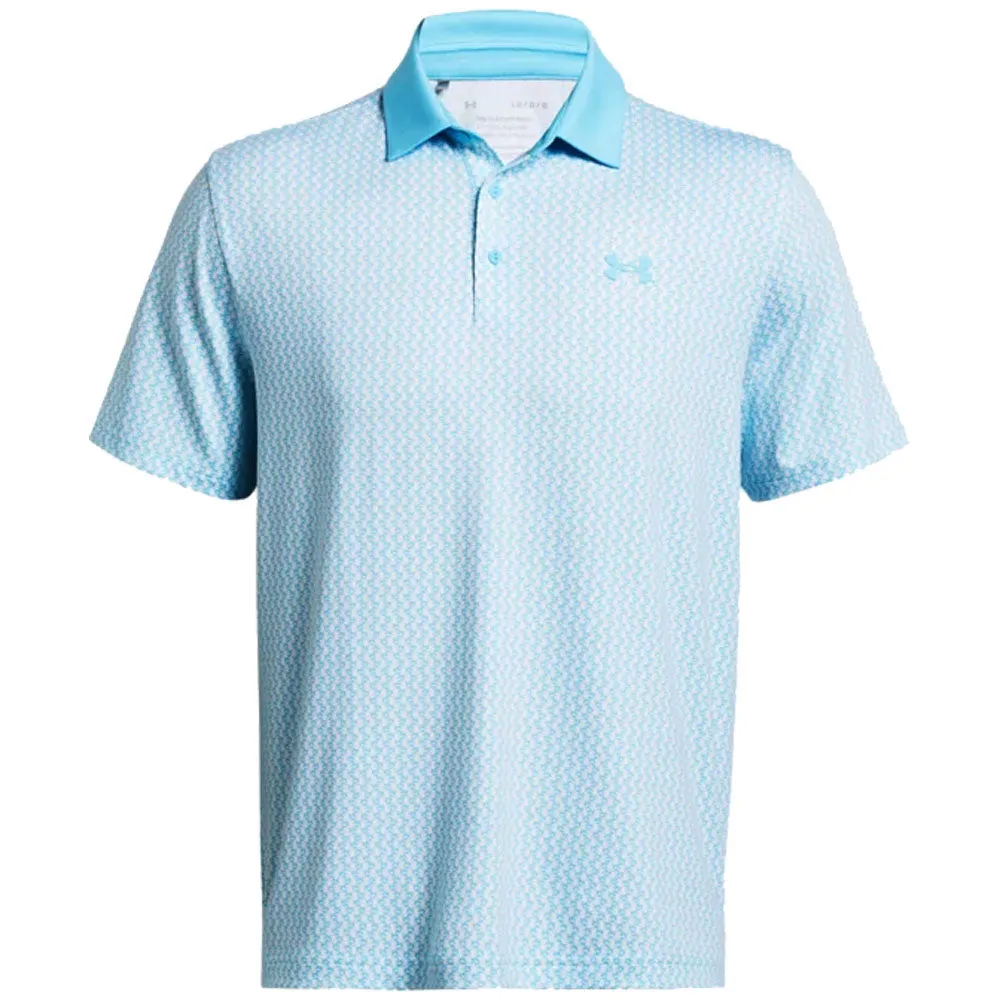 Dare to Lead Under Armour Playoff 3.0 Printed Polo Shirt - Sky Blue/White/Sky Blue