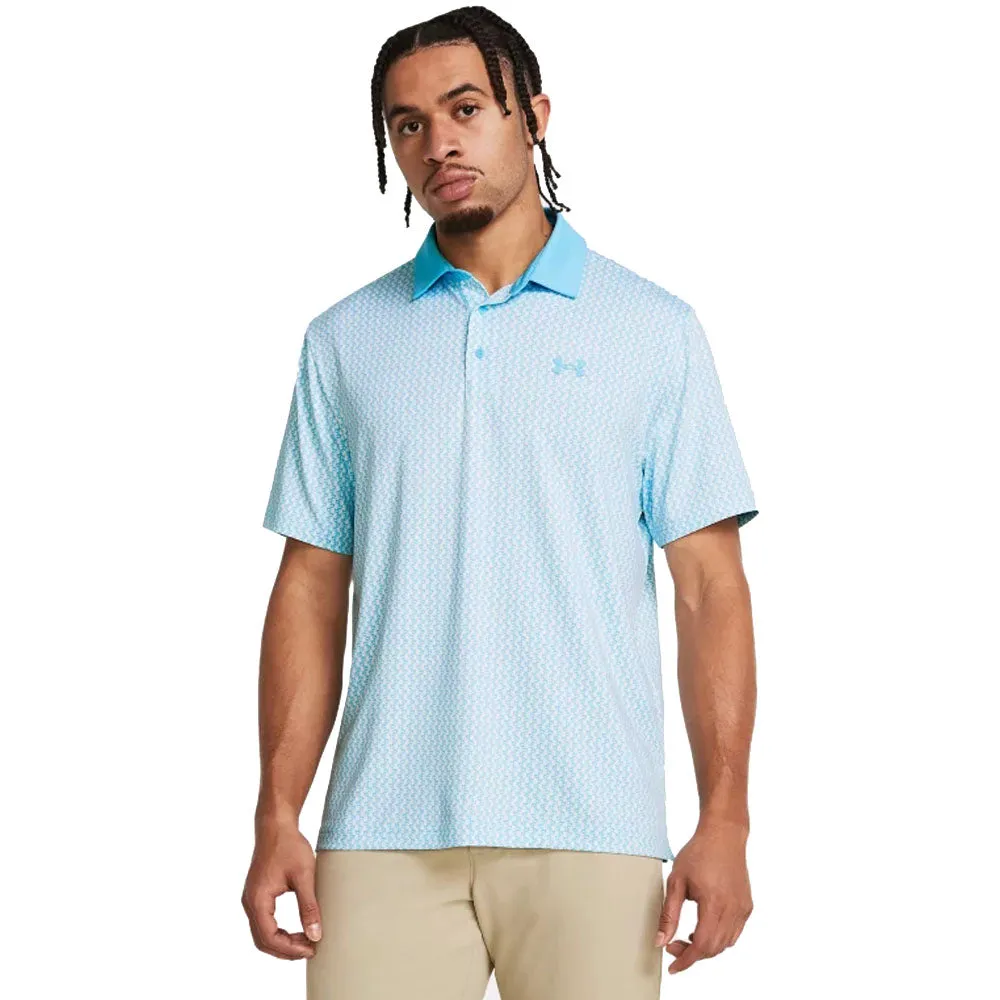 Under Armour Playoff 3.0 Printed Polo Shirt - Sky Blue/White/Sky Blue Valentine's Day Sale