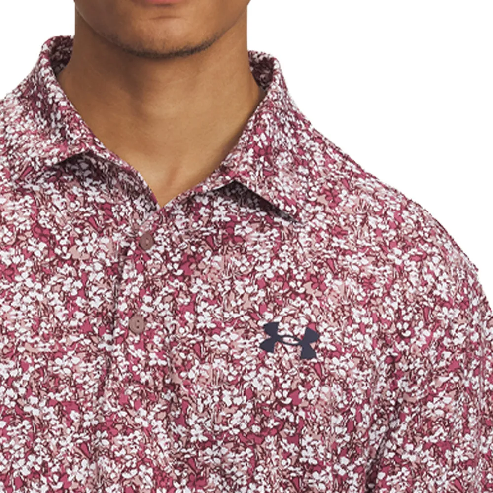 Under Armour Playoff 3.0 Printed Polo Shirt - Tourmaline Pink/Dark Maroon/Midnight Navy Make a Statement Define Your Own Way