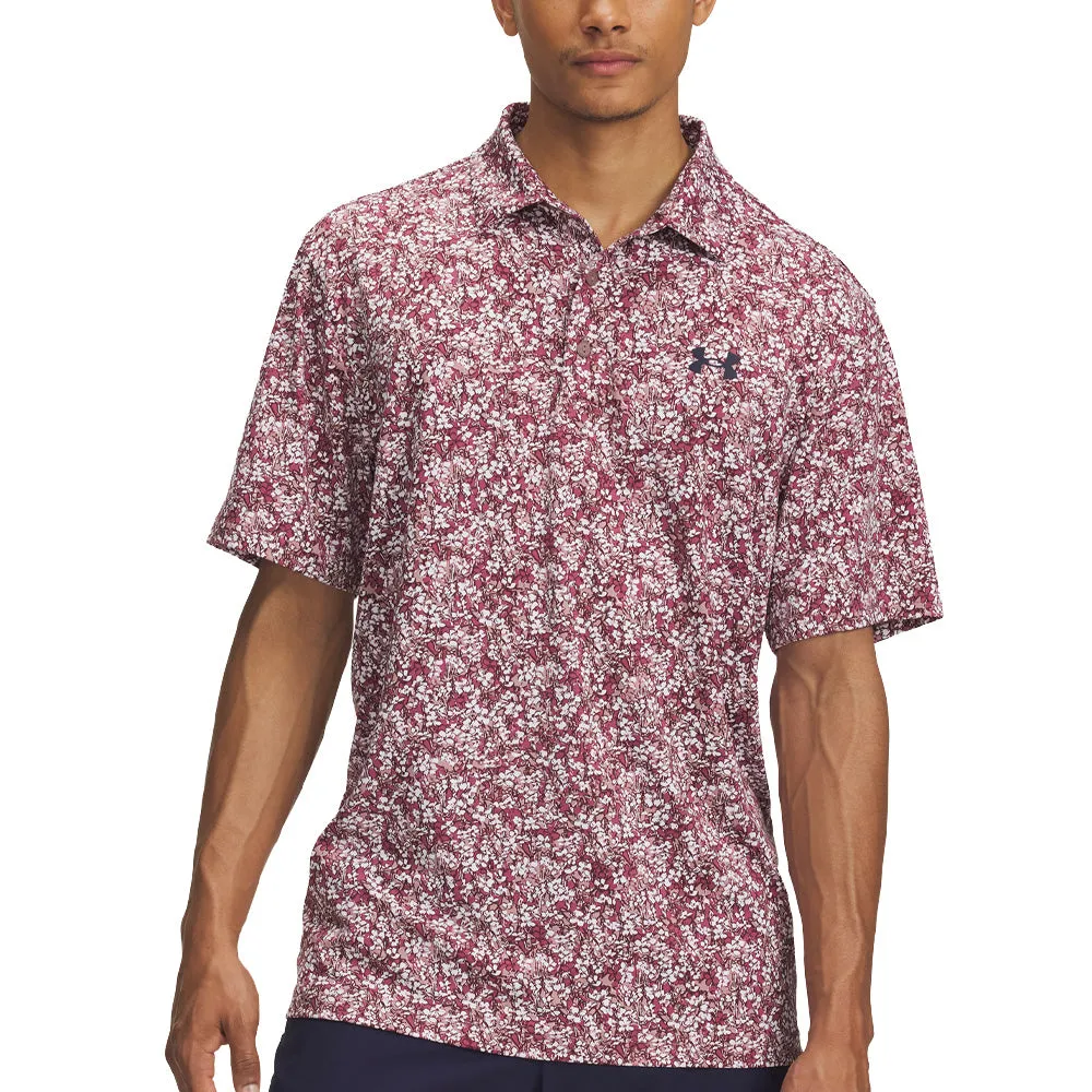Under Armour Playoff 3.0 Printed Polo Shirt - Tourmaline Pink/Dark Maroon/Midnight Navy Labor Day Sale