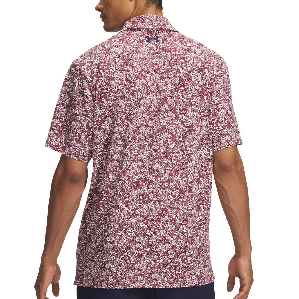 The Fast Lane Choice Bring the Heat Under Armour Playoff 3.0 Printed Polo Shirt - Tourmaline Pink/Dark Maroon/Midnight Navy