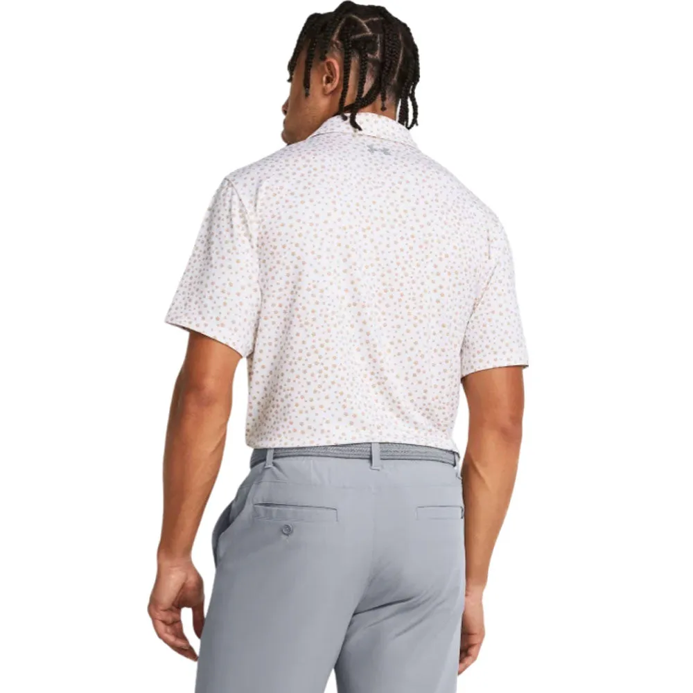 Limited Time Offer Under Armour Playoff 3.0 Printed Polo Shirt - White/Photon Blue/Steel