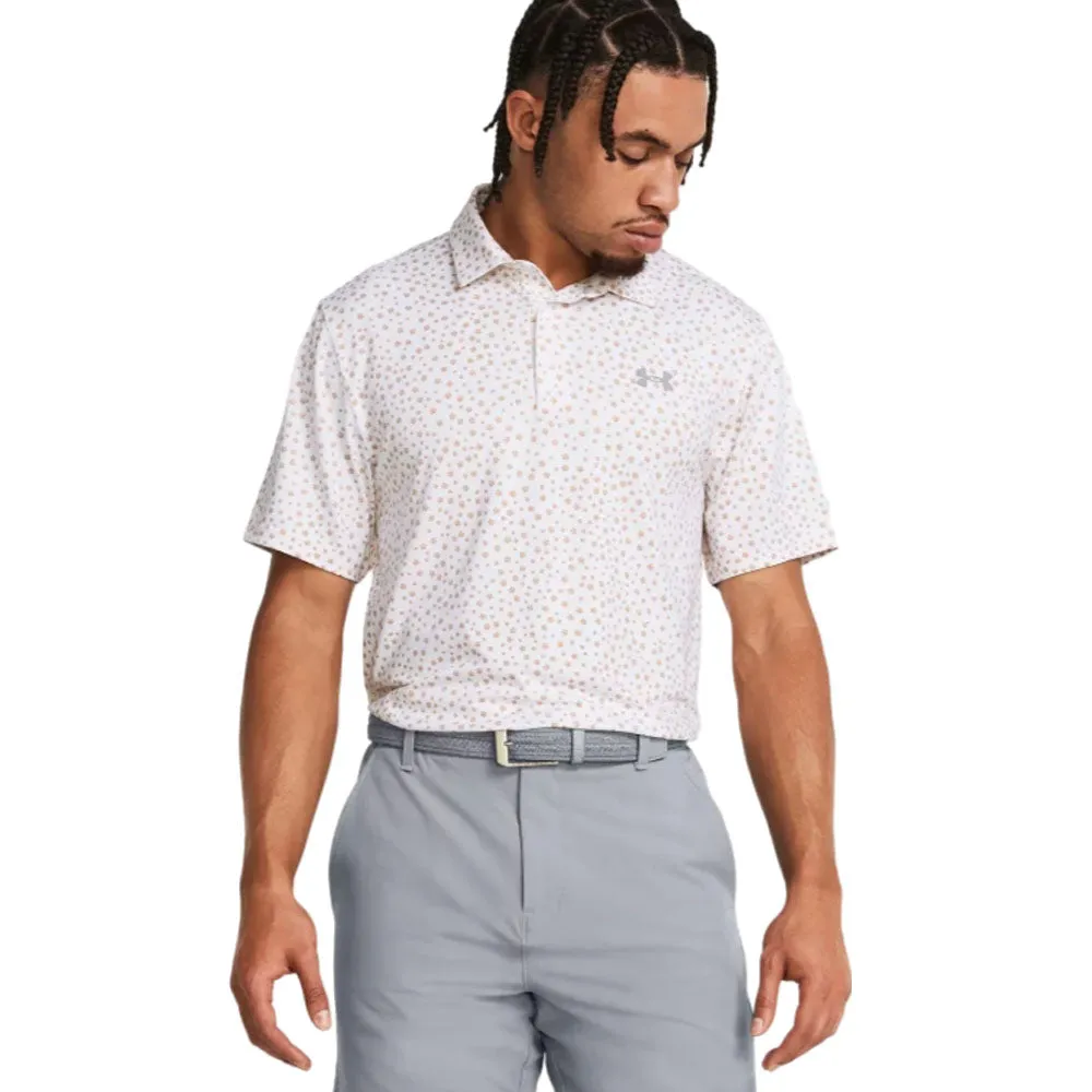 Under Armour Playoff 3.0 Printed Polo Shirt - White/Photon Blue/Steel No Limits, Just Style Back To School Sale