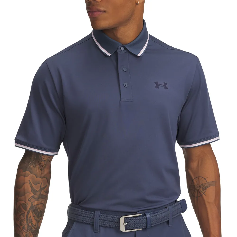 Under Armour Playoff 3.0 Rib Polo Shirt - Downpour Grey/Prime Pink/Midnight Navy Autumn Sale Stay in Motion