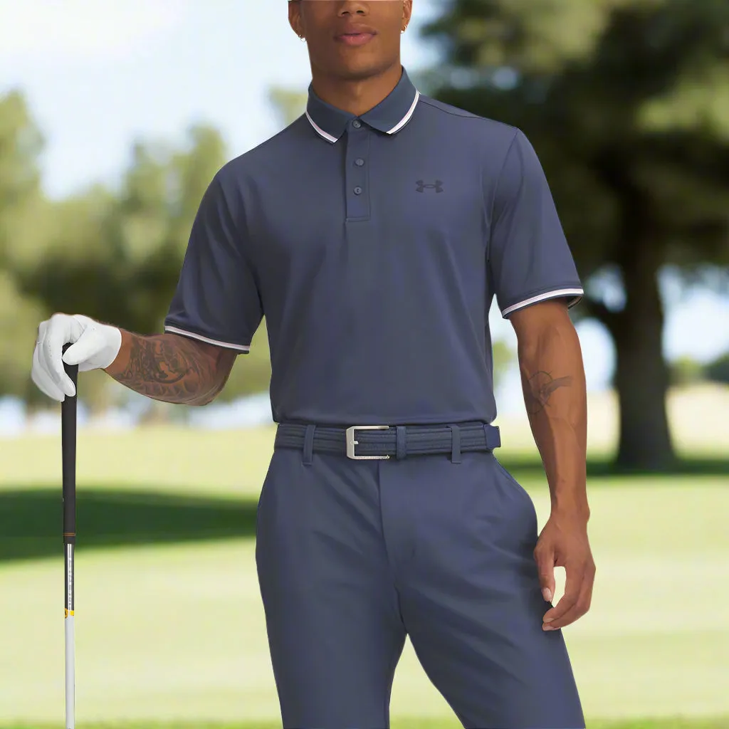 Budget Friendly Under Armour Playoff 3.0 Rib Polo Shirt - Downpour Grey/Prime Pink/Midnight Navy