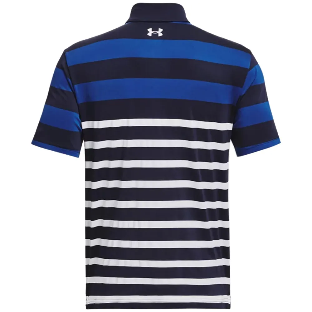 Step Into Strength Footwear for the Fearless Under Armour Playoff 3.0 Rugby Yd Stripe Polo Shirt - Midnight Navy/Blue Mirage/White