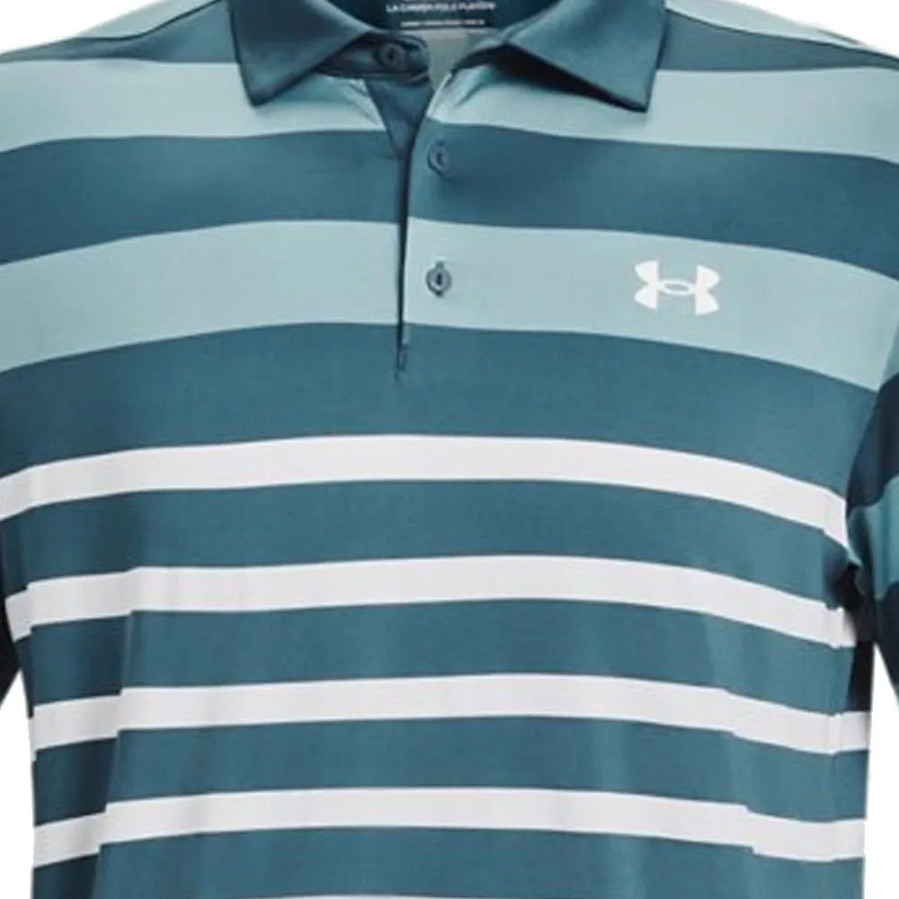 Black Friday Sale President's Day Sale Under Armour Playoff 3.0 Rugby Yd Stripe Polo Shirt - Static Blue/Still Water/White