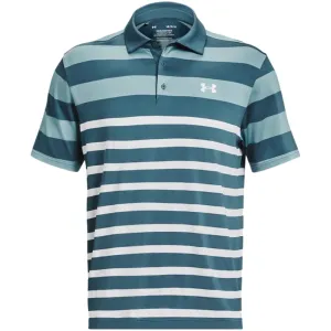 Thanksgiving Day Sale Under Armour Playoff 3.0 Rugby Yd Stripe Polo Shirt - Static Blue/Still Water/White