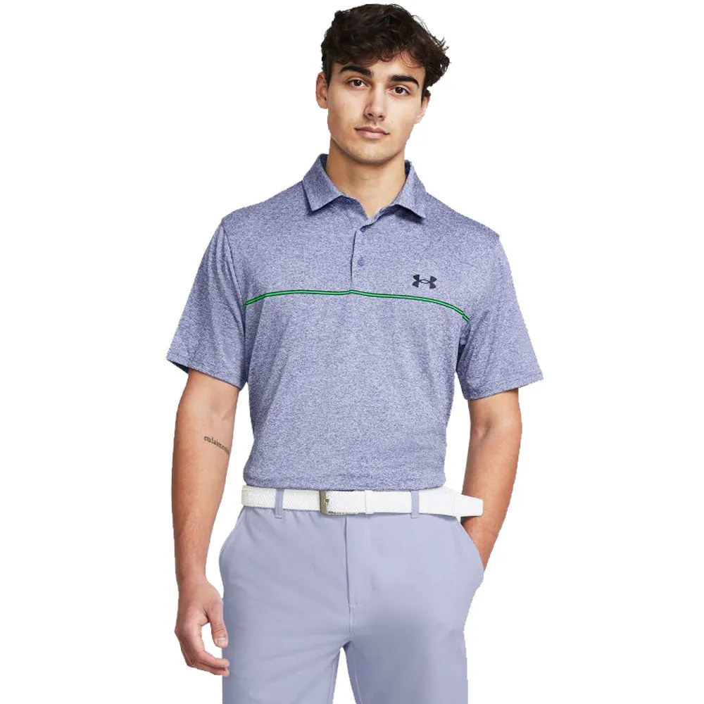 Hit Your Next Level Christmas Eve Sale Under Armour Playoff 3.0 Stripe Polo Shirt - Celeste/Vapor Green/Starlight