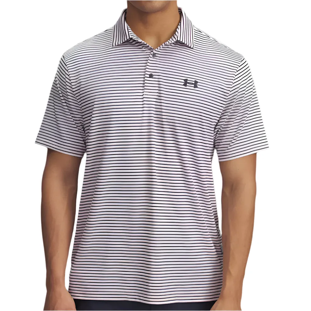 Under Armour Playoff 3.0 Stripe Polo Shirt - Prime Pink/Midnight Navy/Midnight Navy Black Friday Deal