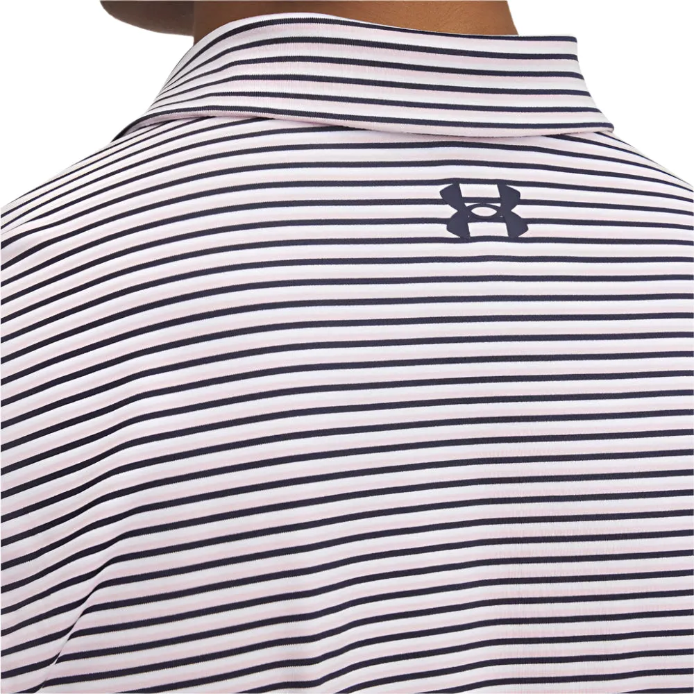 Under Armour Playoff 3.0 Stripe Polo Shirt - Prime Pink/Midnight Navy/Midnight Navy Hit Your Next Level