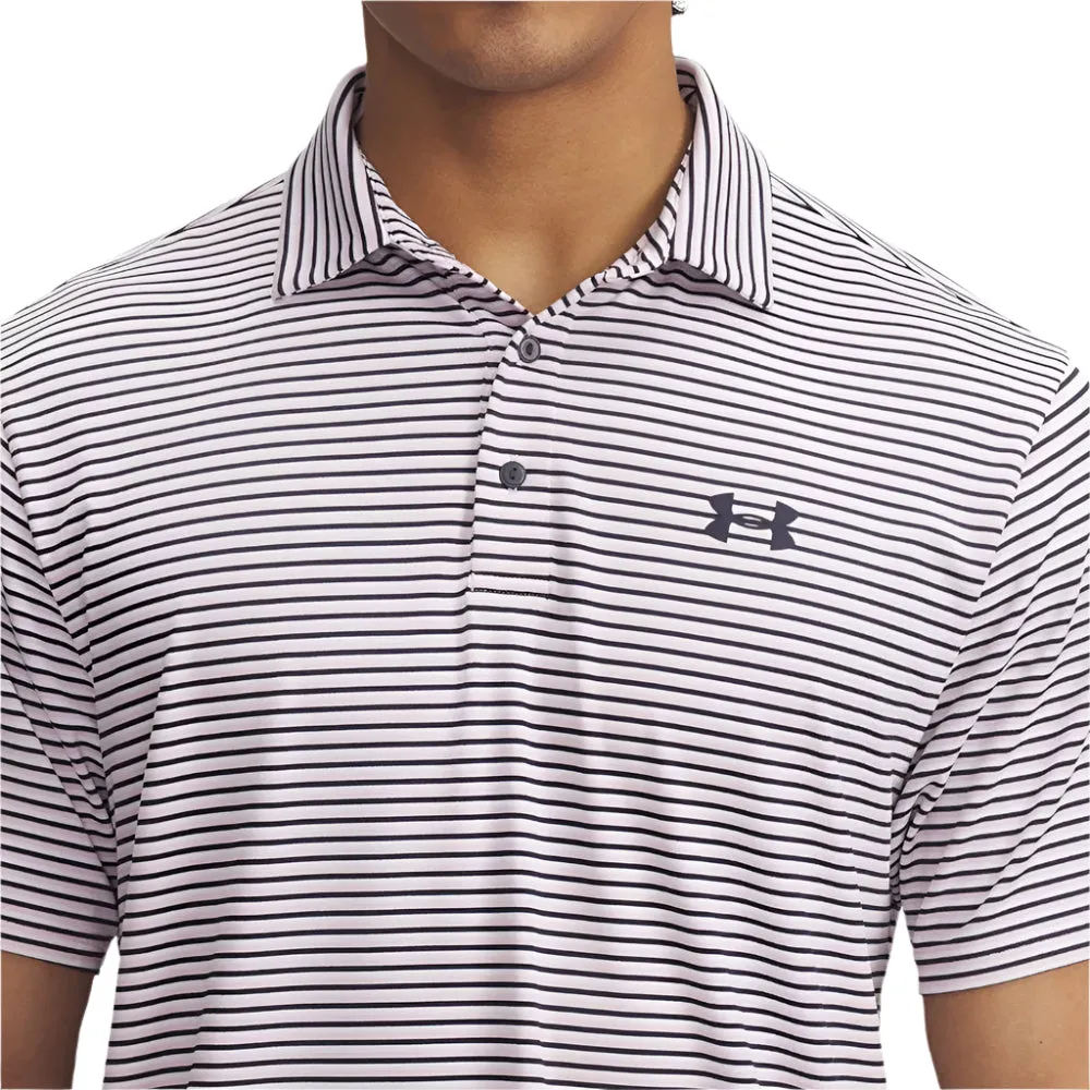 Under Armour Playoff 3.0 Stripe Polo Shirt - Prime Pink/Midnight Navy/Midnight Navy Performance Unleashed