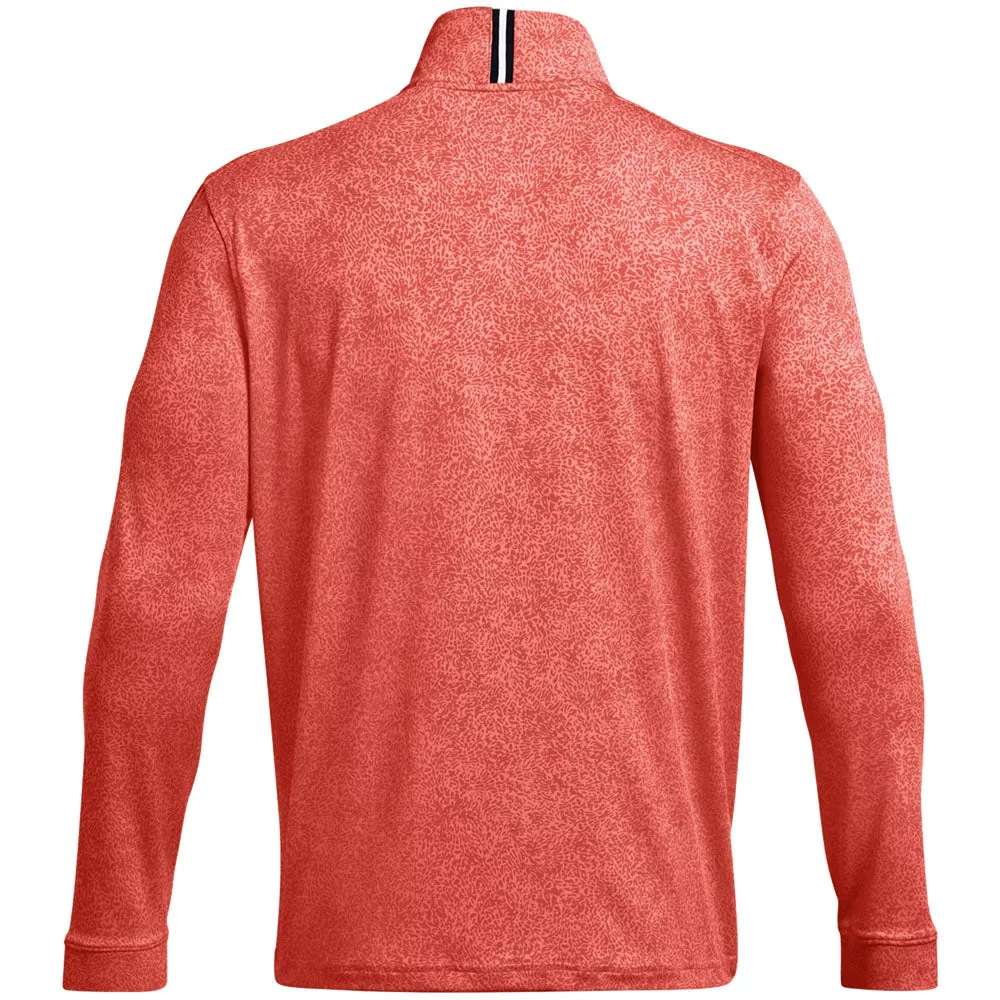 Own Every Step Under Armour Playoff Printed 1/4 Zip Pullover - Coho/Red Solstice/Black
