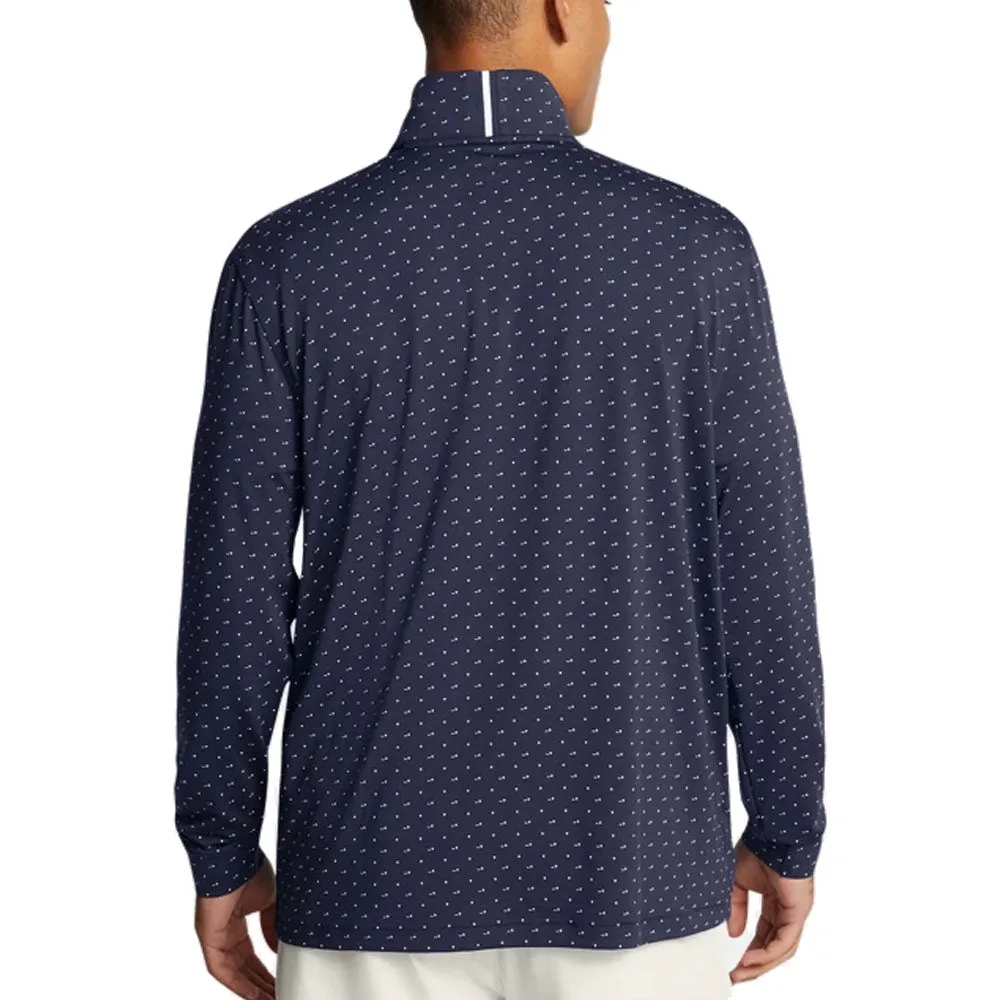 Style Meets Power Under Armour Playoff Printed 1/4 Zip Sweater - Midnight Navy/White