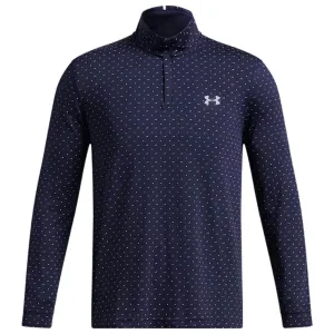 Easter Sale Under Armour Playoff Printed 1/4 Zip Sweater - Midnight Navy/White