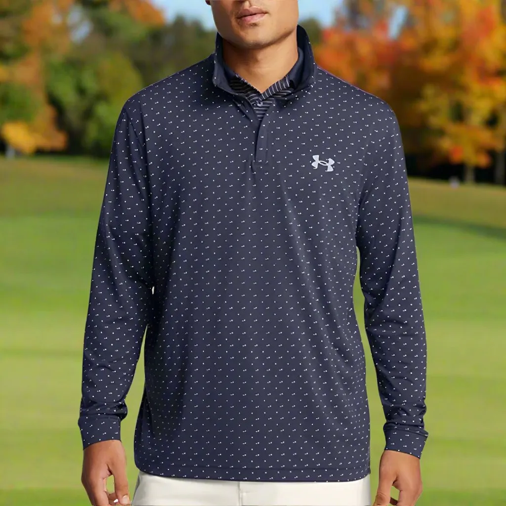Sweetest Day Sale Flash Sale Under Armour Playoff Printed 1/4 Zip Sweater - Midnight Navy/White