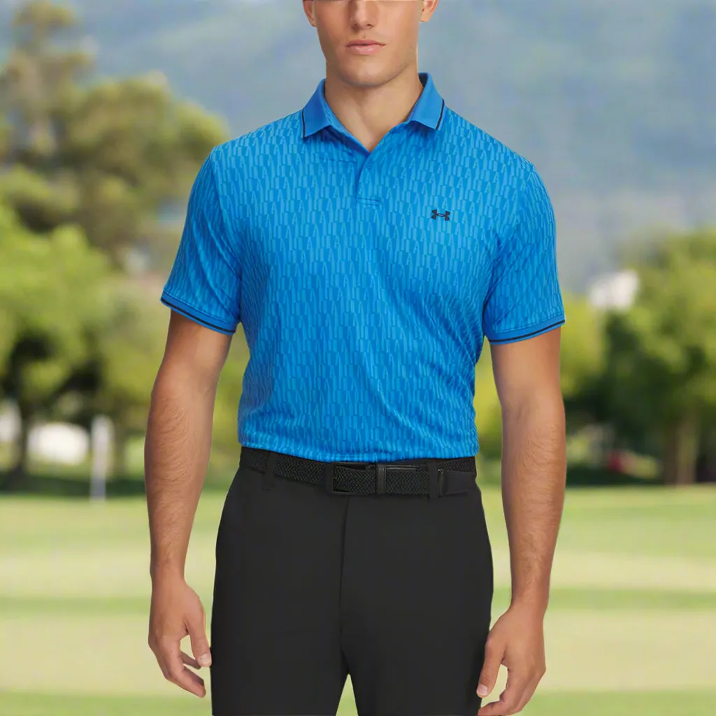The Fast Lane Choice Under Armour Playoff Sport Jacquard Polo Shirt - Blue Atlantis/Midnight Navy/Midnight Navy