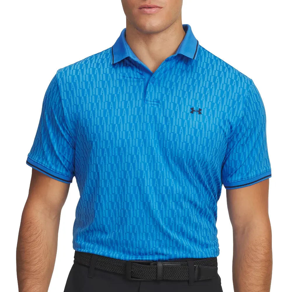 Command Attention Under Armour Playoff Sport Jacquard Polo Shirt - Blue Atlantis/Midnight Navy/Midnight Navy