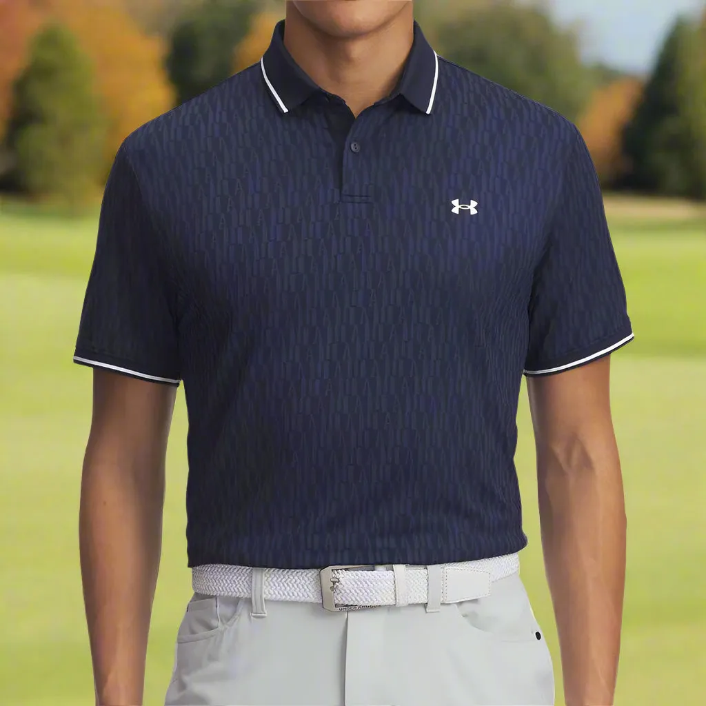 Walk with Purpose Under Armour Playoff Sport Jacquard Polo Shirt - Midnight Navy/White