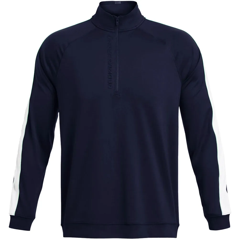 The Fast Lane Choice Back To School Sale Under Armour Storm Midlayer 1/2 Zip Pullover - Midnight Navy/Matrix Green/White