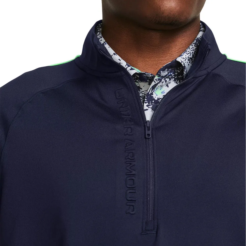 Dress from the Feet Up Holiday Sale Under Armour Storm Midlayer 1/2 Zip Pullover - Midnight Navy/Matrix Green/White