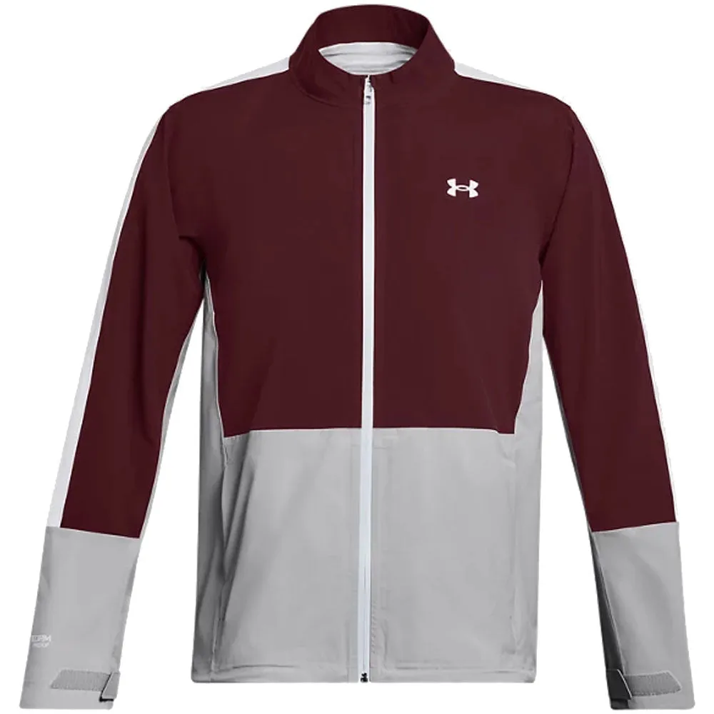 Dare to Lead Fuel Your Fire Under Armour Stormproof 3.0 Waterproof Jacket - Dark Maroon/Mod Grey
