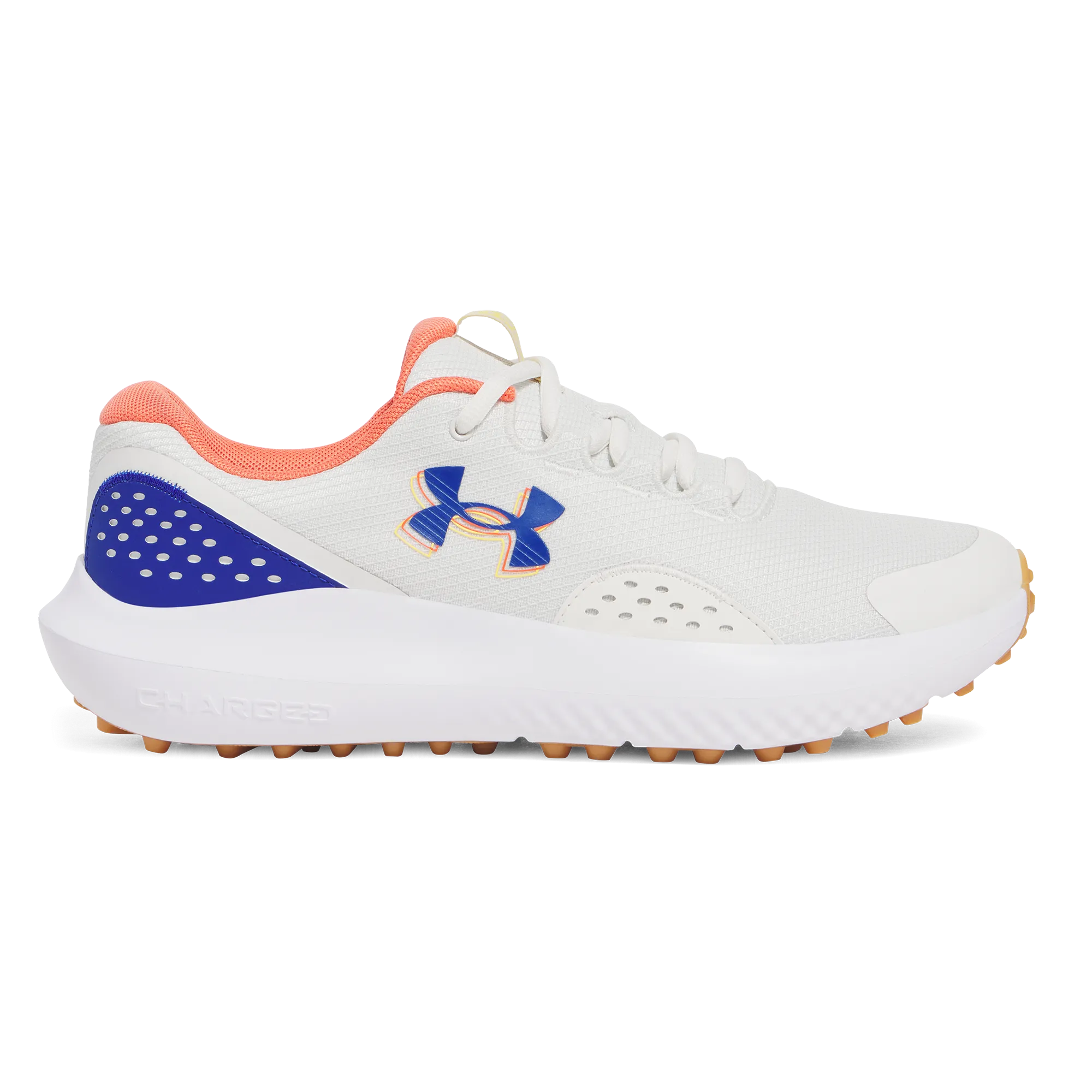 Designed to Dominate Deal Of The Century Under Armour Surge Spikeless Golf Shoes - White Clay/Royale