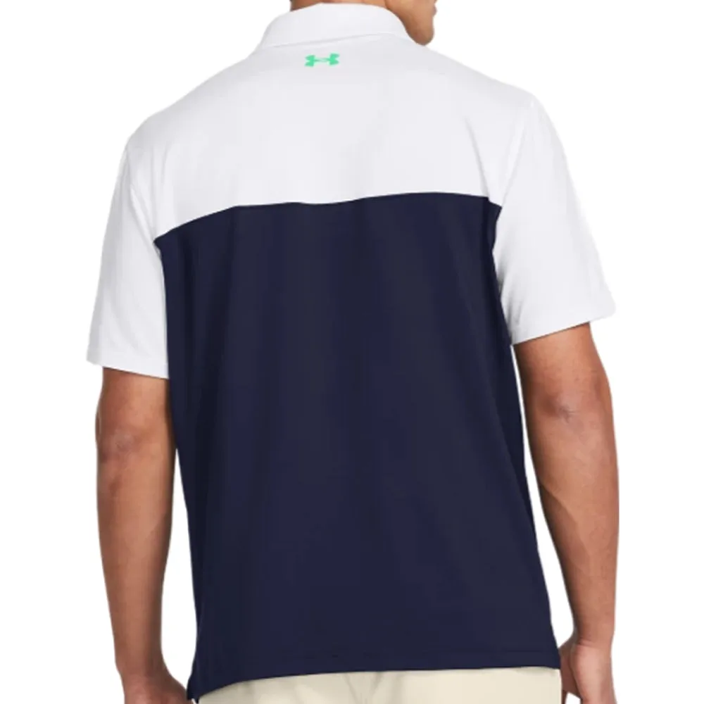 New Year's Eve Sale Loud Looks, Smooth Moves Under Armour T2G Color Block Polo Shirt - Midnight Navy/White/Vapor Green
