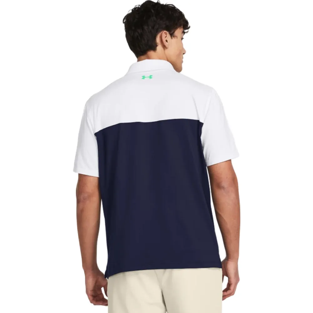 Back To School Sale Under Armour T2G Color Block Polo Shirt - Midnight Navy/White/Vapor Green