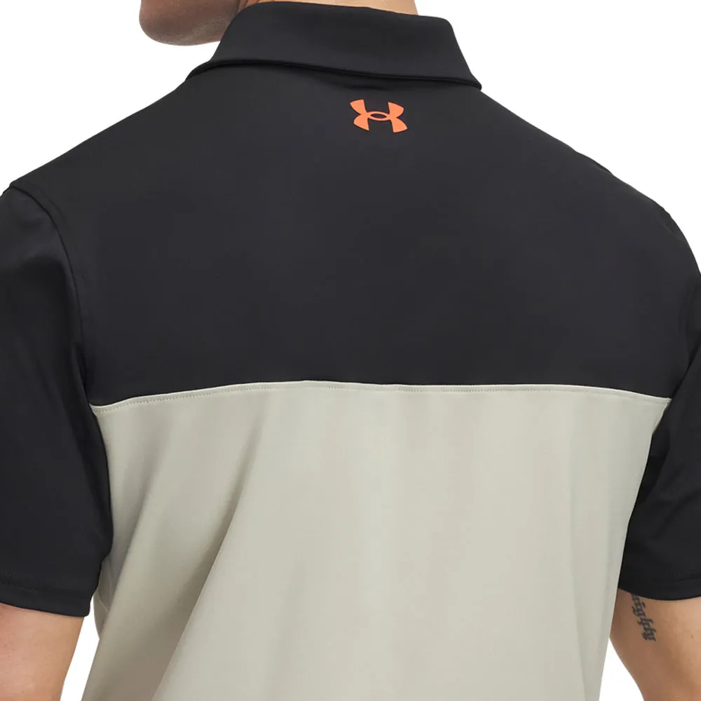 Under Armour Tee To Green Color Block Polo Shirt - Black/Khaki Base/Fire Limited Time Offer Special Offer