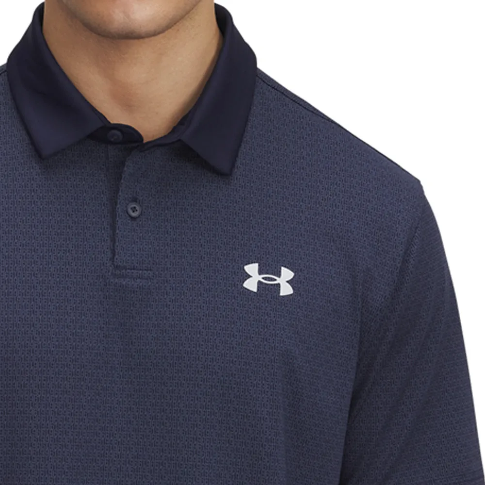 Walk with Power Performance Unleashed Under Armour Tee To Green Printed Polo Shirts - Midnight Navy/Halo Gray