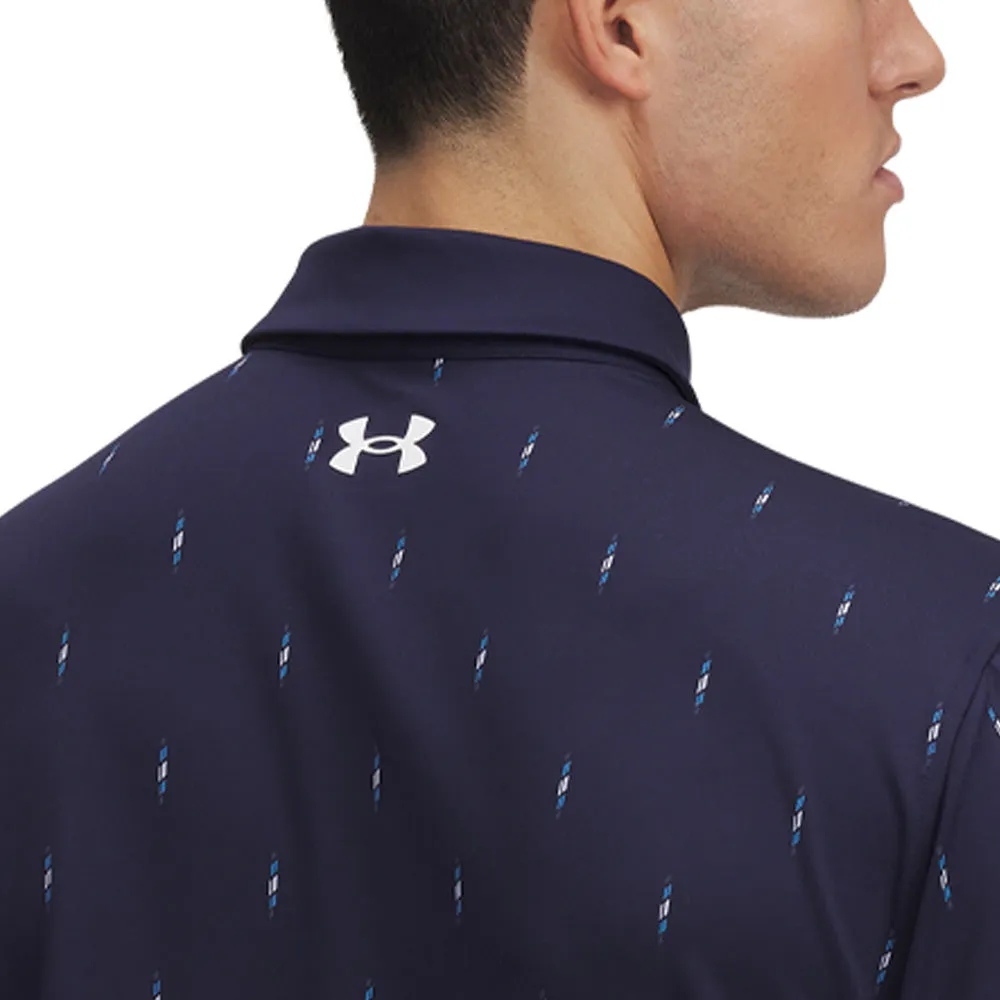 Under Armour Tee To Green Printed Polo Shirts - Midnight Navy/White Walk Loud