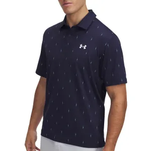 Break Boundaries Under Armour Tee To Green Printed Polo Shirts - Midnight Navy/White