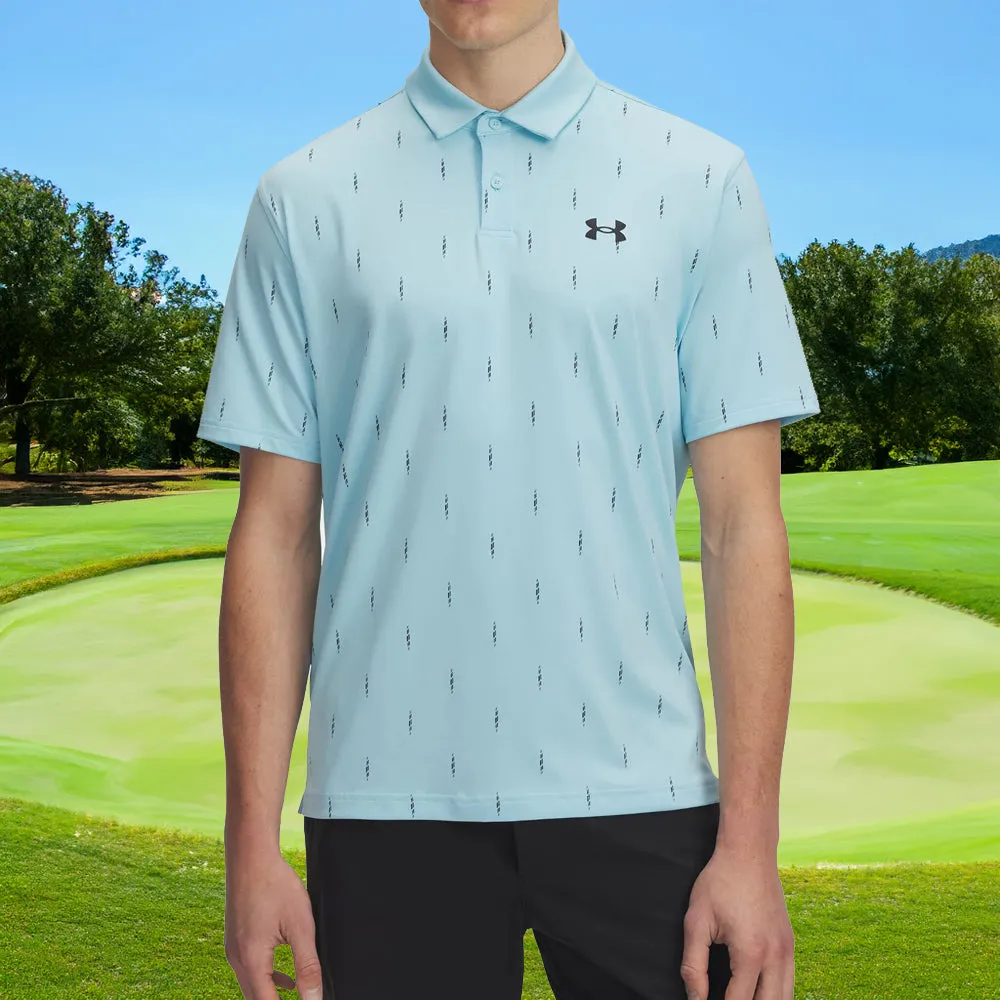 Sweetest Day Sale Winter Sale Under Armour Tee To Green Printed Polo Shirts - Stream/Black