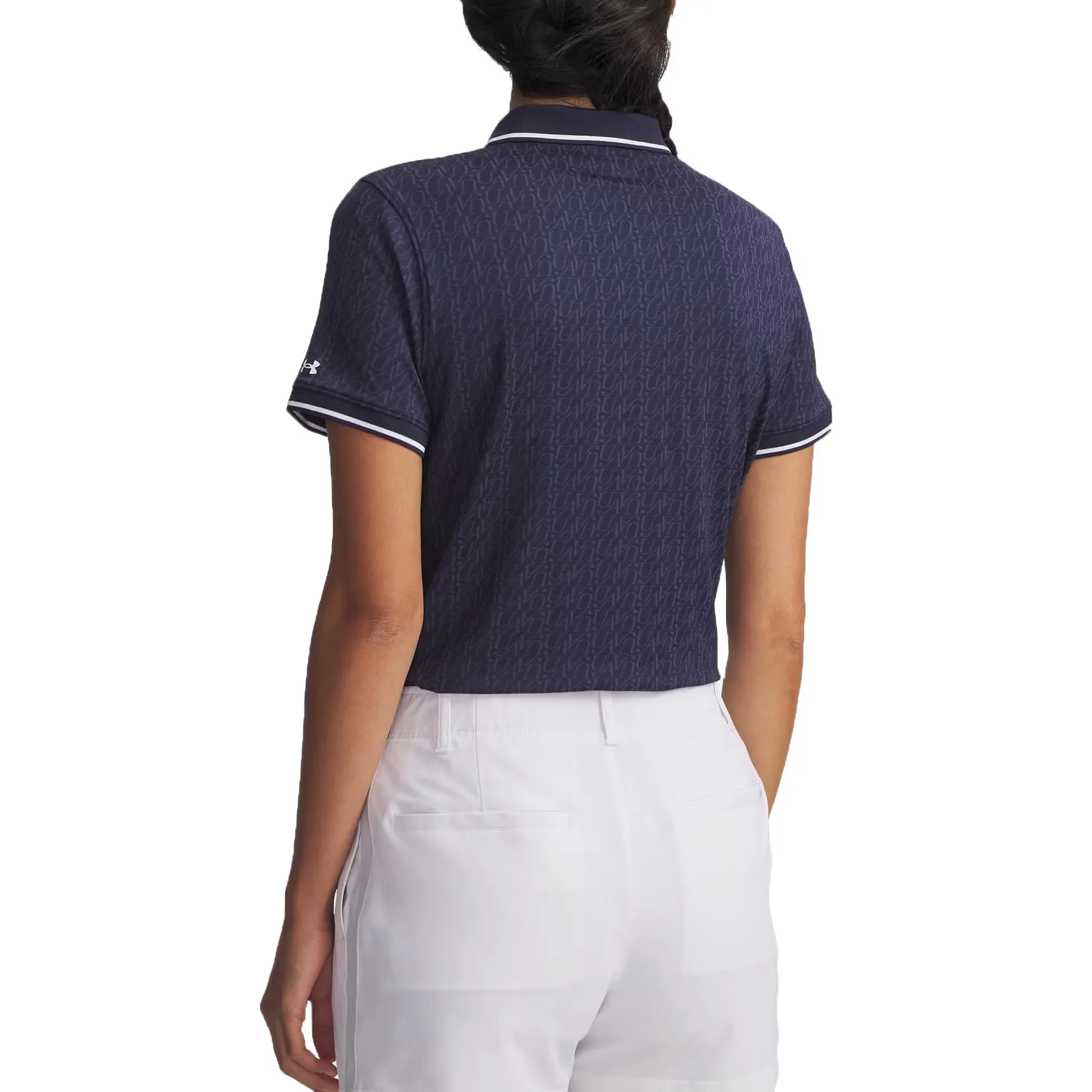 Thanksgiving Day Sale Under Armour Women'S Drive Jacquard Golf Polo Shirt - Midnight Navy/White