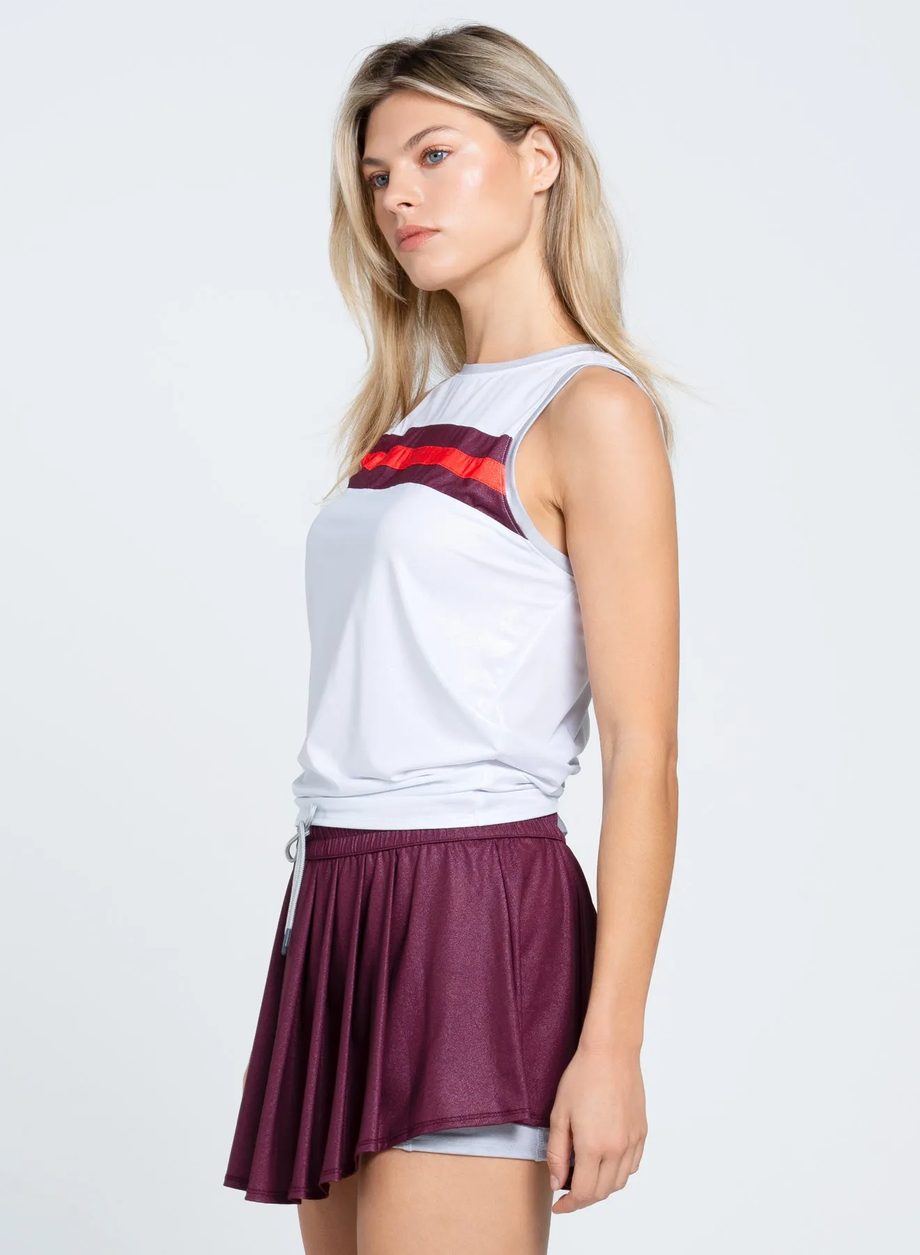 Engineered for Speed Great Value Metallic Stripe Tie Back Tank