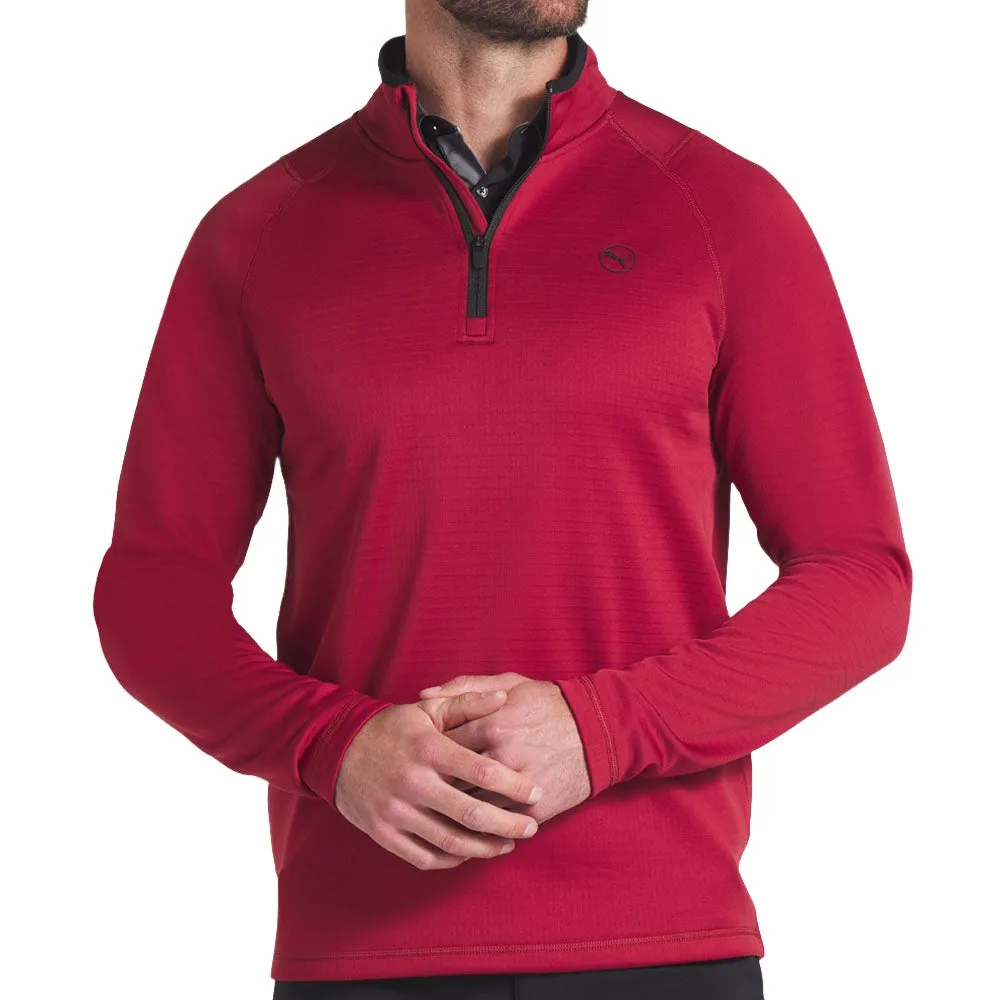Puma Waffle Fleece 1/4 Zip Sweater - Intense Red Made to Turn Heads