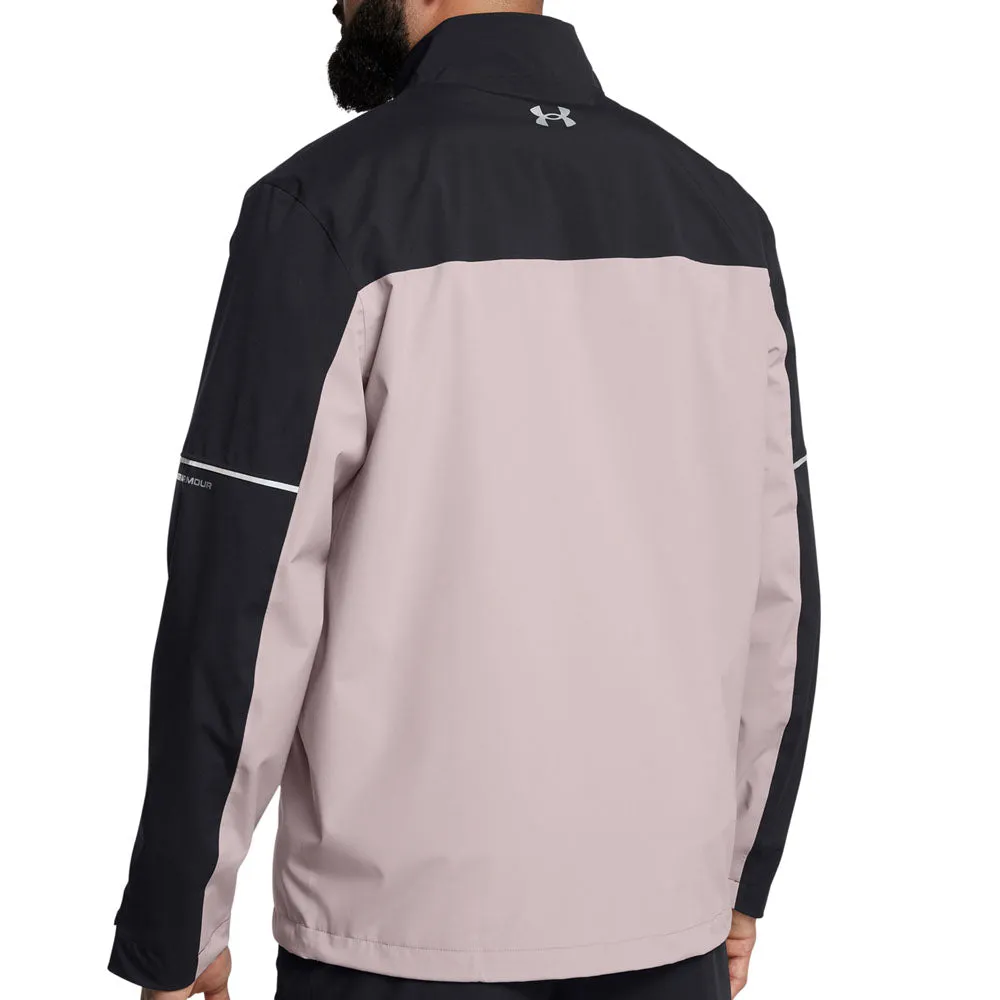 Father's Day Sale Black Friday Offer Under Armour Drive Rain Waterproof Jacket - Black/Tetra Grey