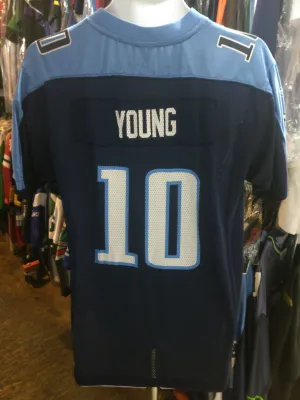 Vintage #10 VINCE YOUNG Tennessee Titans NFL Reebok Jersey YXL