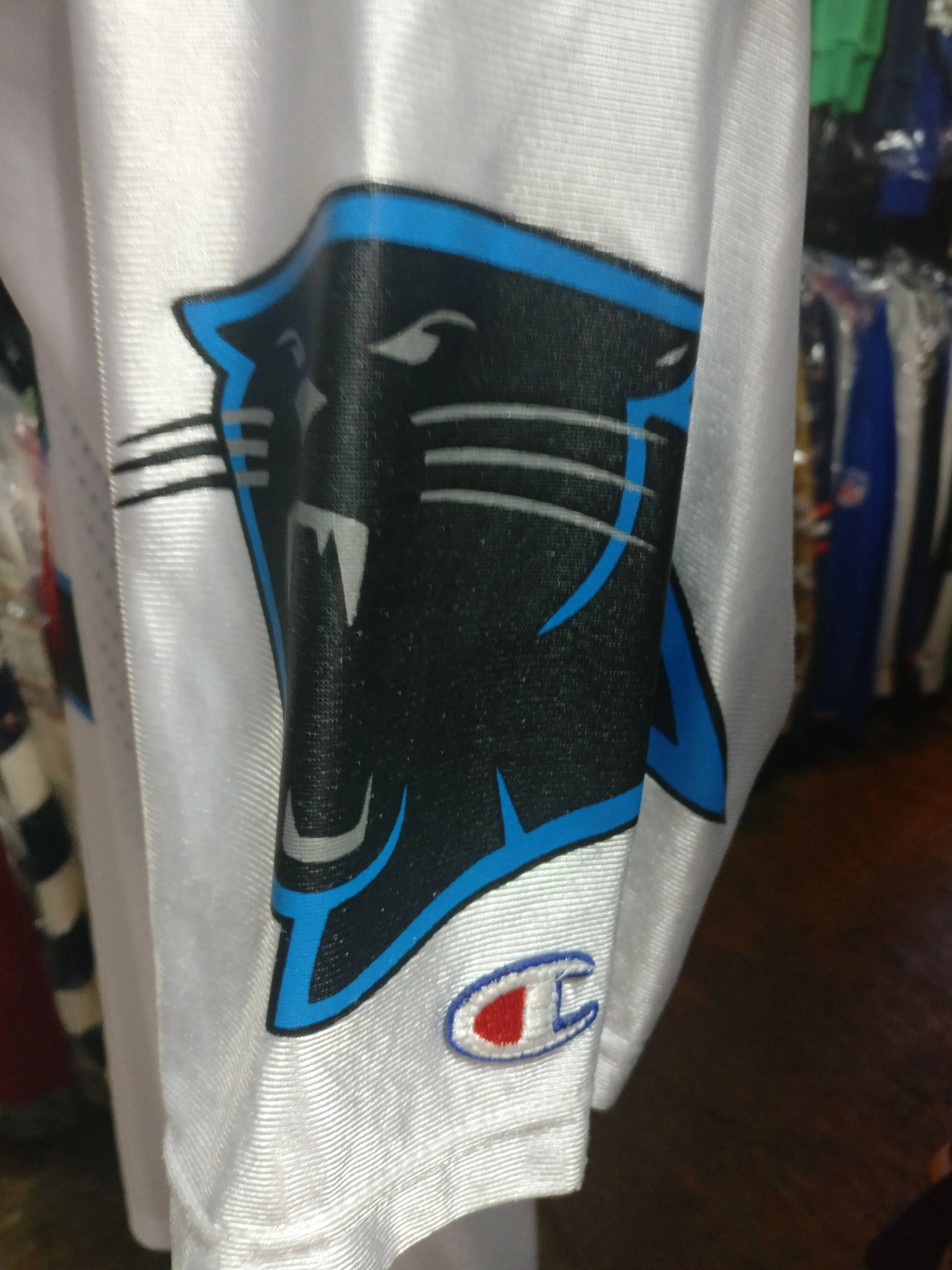 Vintage #12 KERRY COLLINS Carolina Panthers NFL Champion Jersey 44