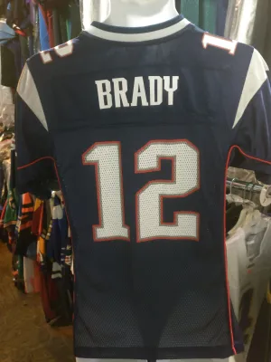 Vintage #12 TIM BRADY New England Patriots NFL Reebok Jersey YL