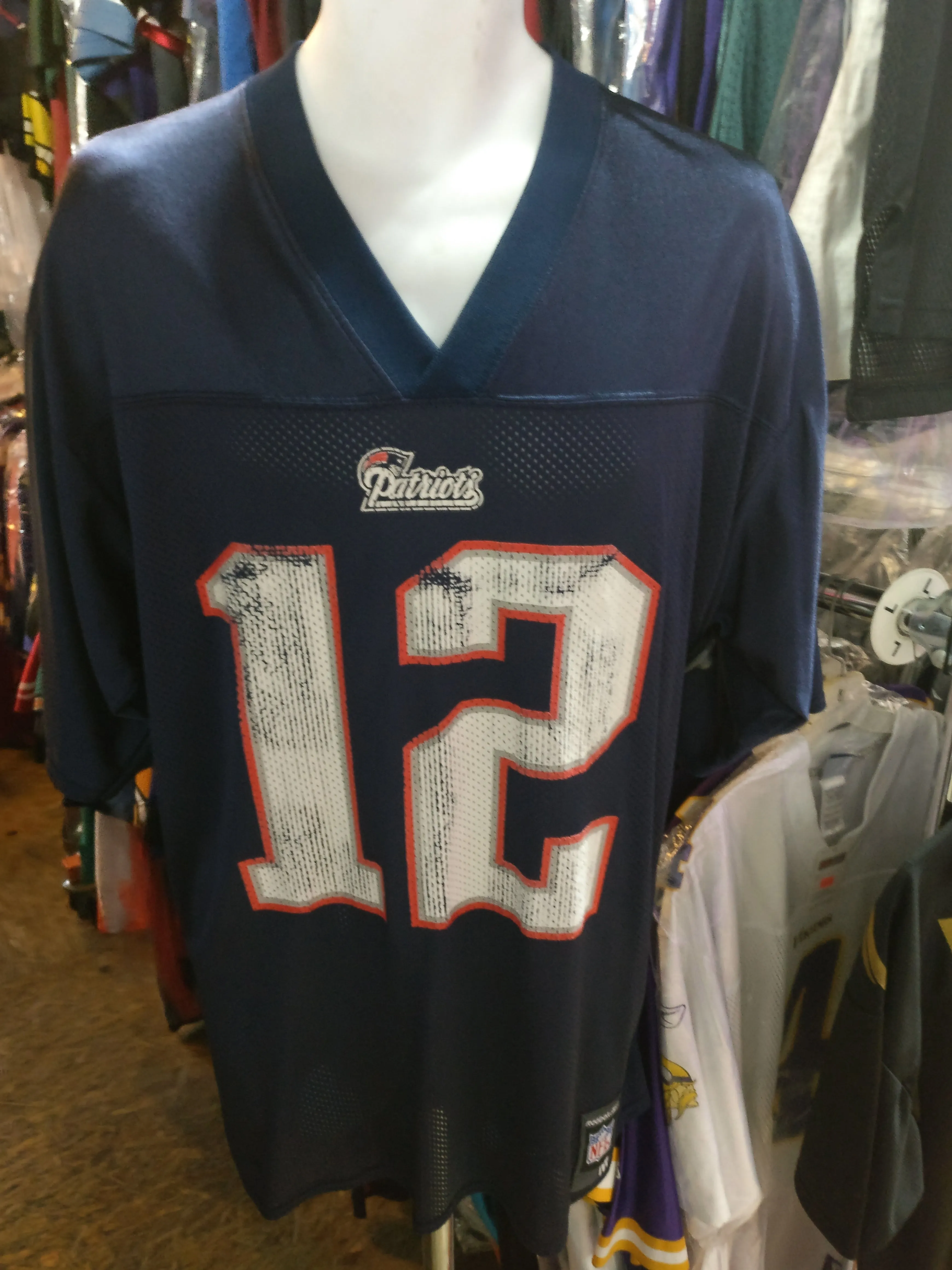 Vintage #12 TOM BRADY New England Patriots NFL Reebok Jersey M