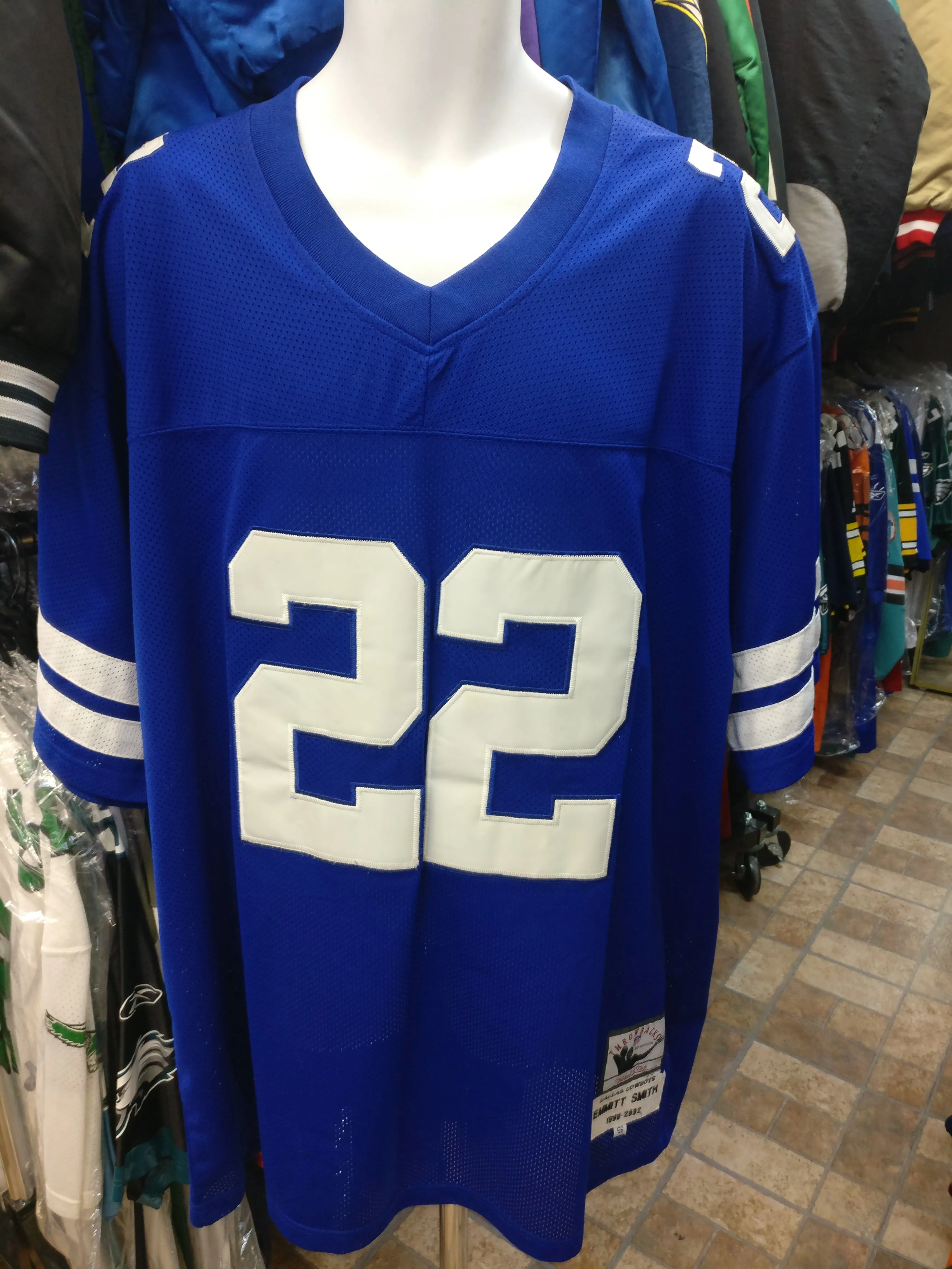 Vintage #22 EMMITT SMITH Dallas Cowboys NFL Mitchell & Ness Jersey 56