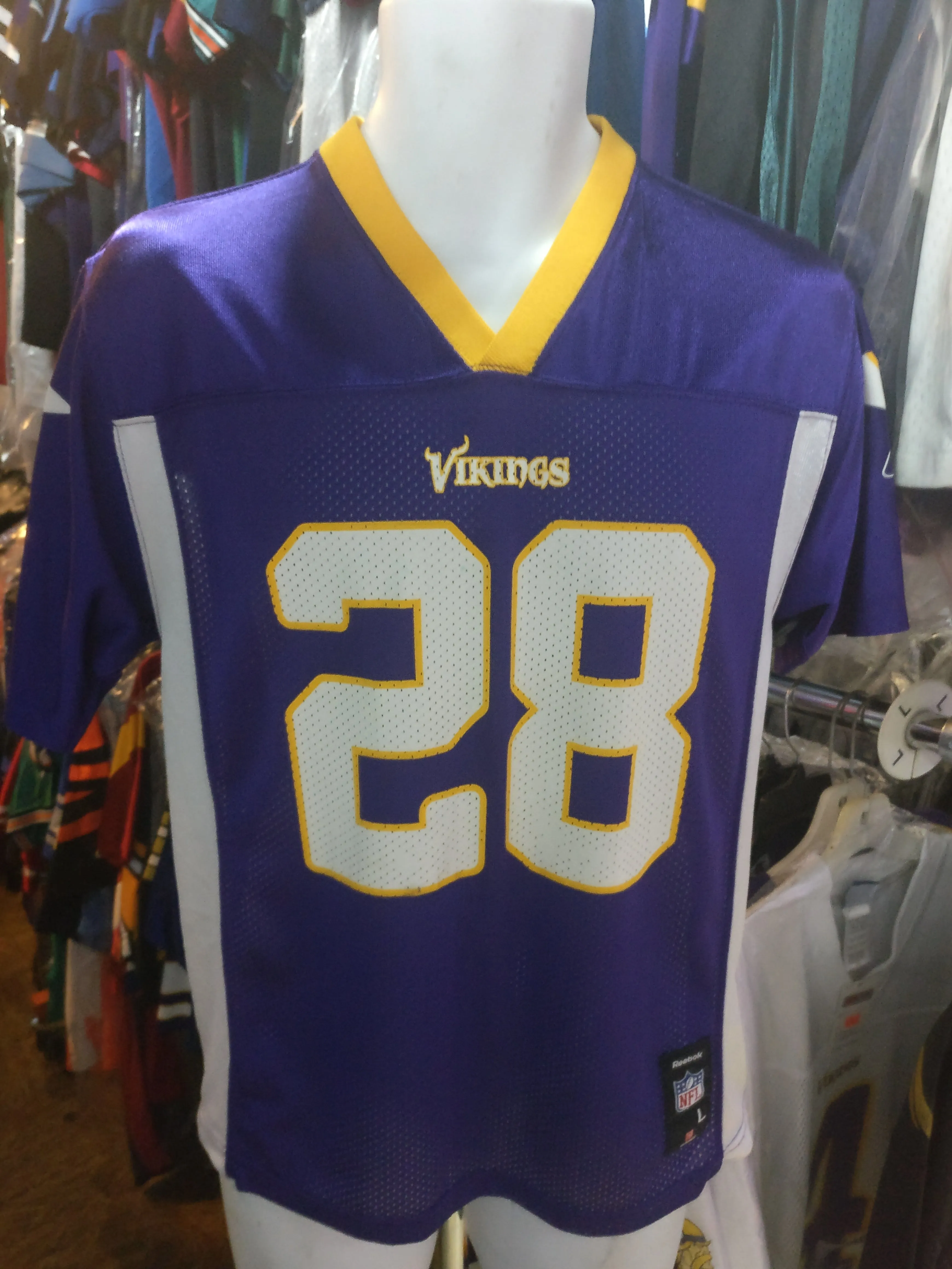 Vintage #28 ADRIAN PETERSON Minnesota Vikings NFL Reebok Jersey YL