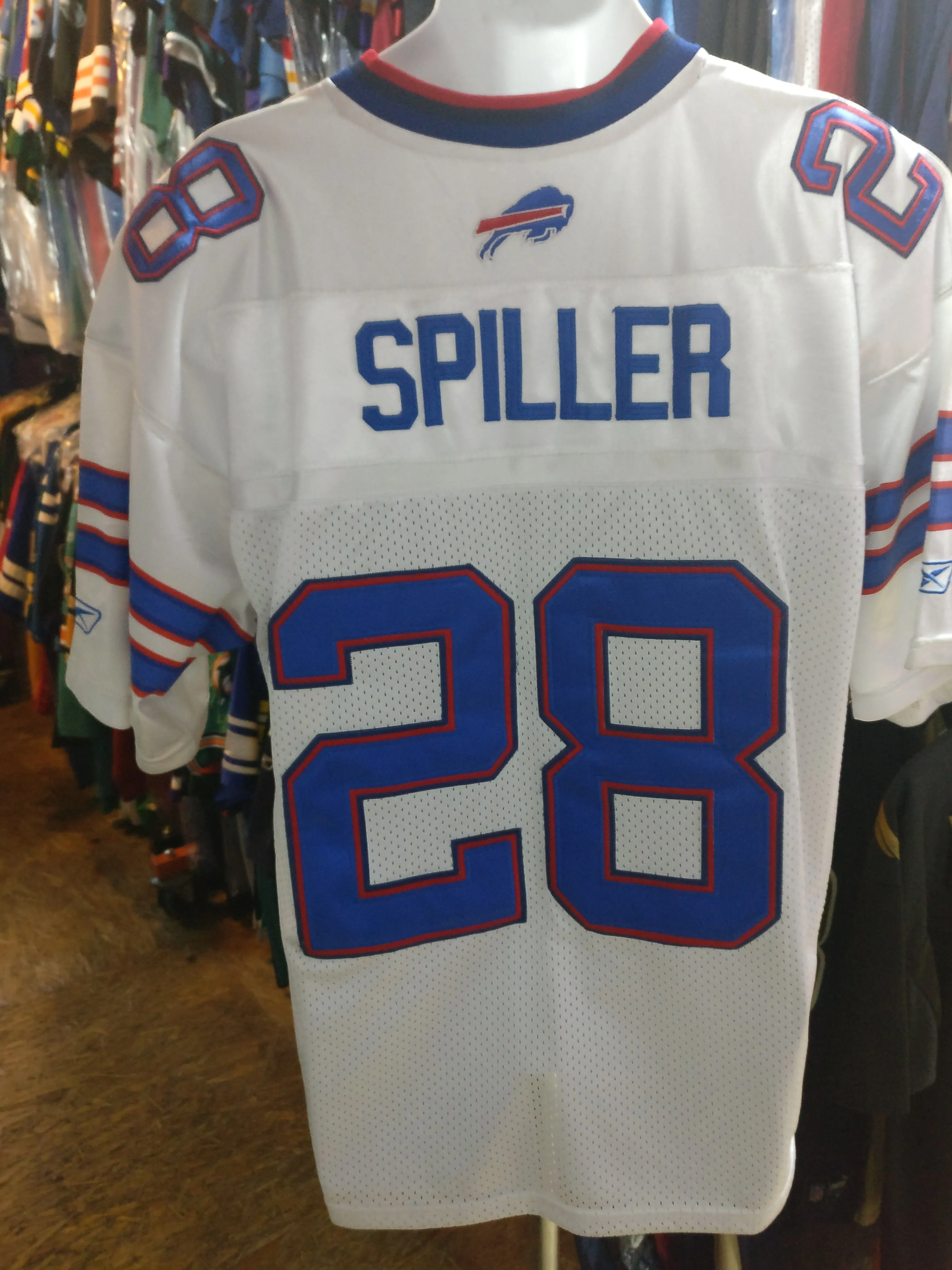 Vintage #28 CJ SPILLER Buffalo Bills NFL Reebok Authentic Jersey 48