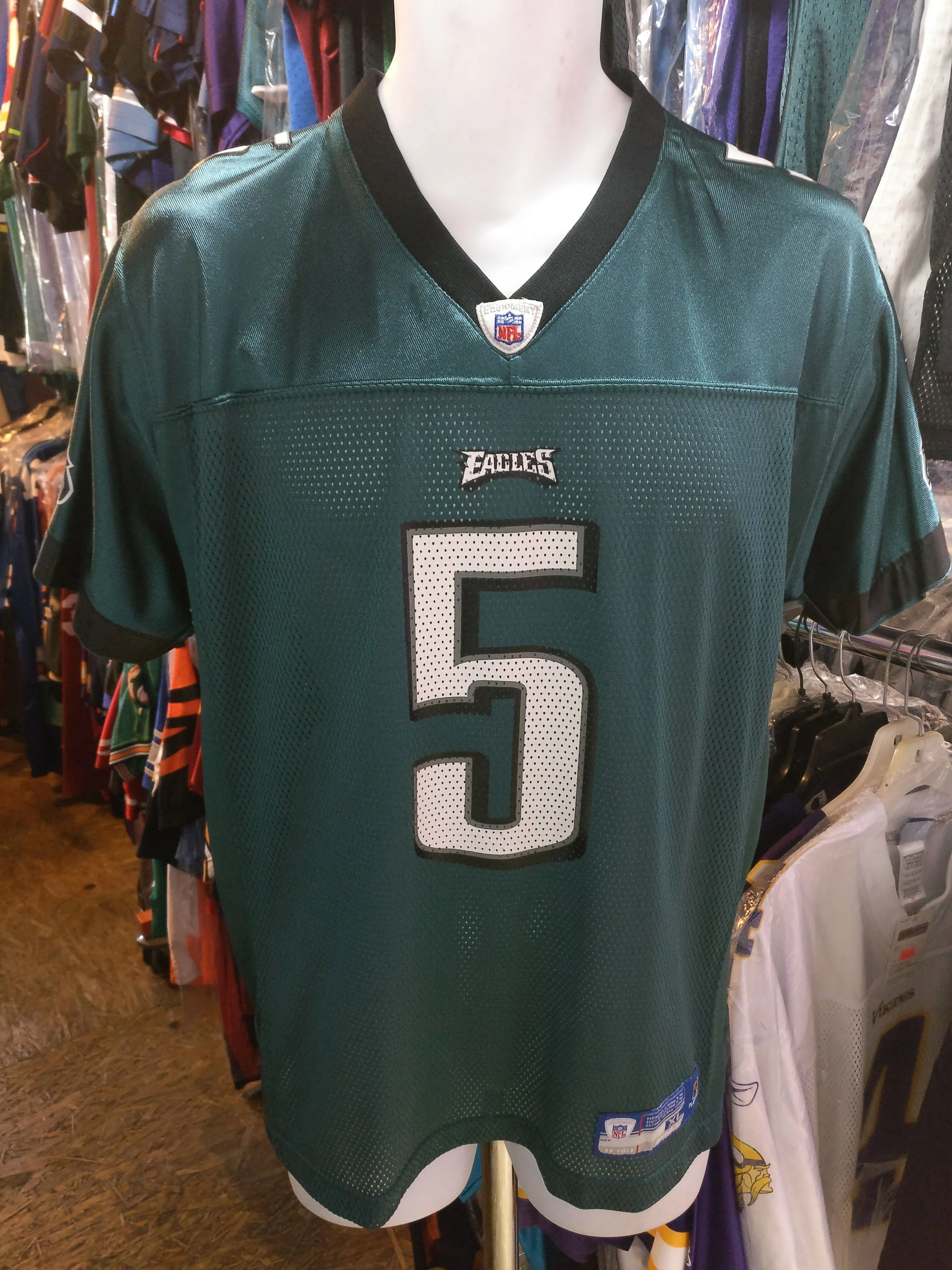 Vintage #5 DONOVAN McNABB Philadelphia Eagles NFL Reebok Jersey YXL