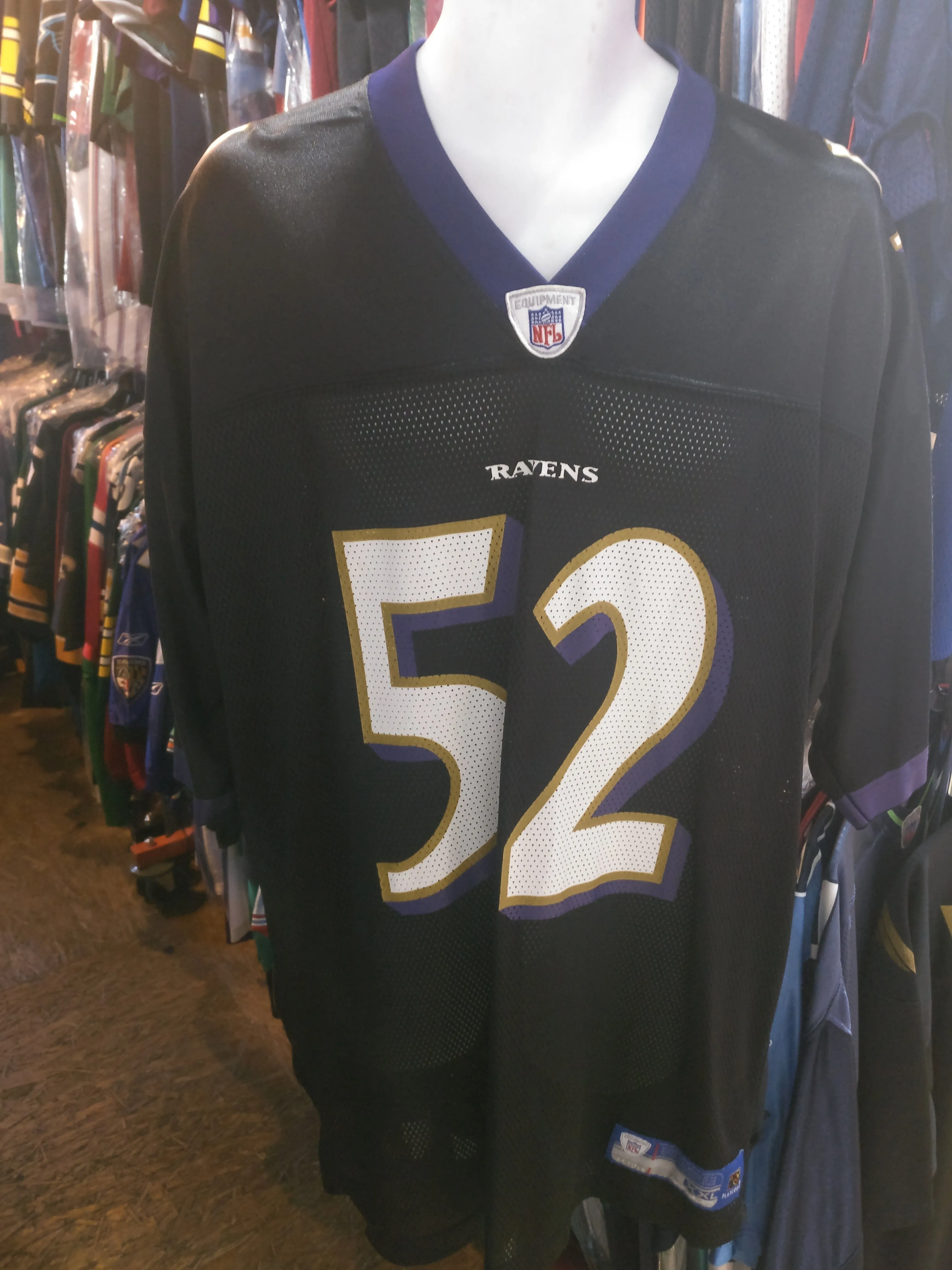 Vintage #52 RAY LEWIS Baltimore Ravens NFL Reebok Jersey XXL