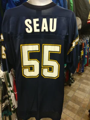 Vintage #55 JUNIOR SEAU San Diego Chargers NFL Champion Jersey 52