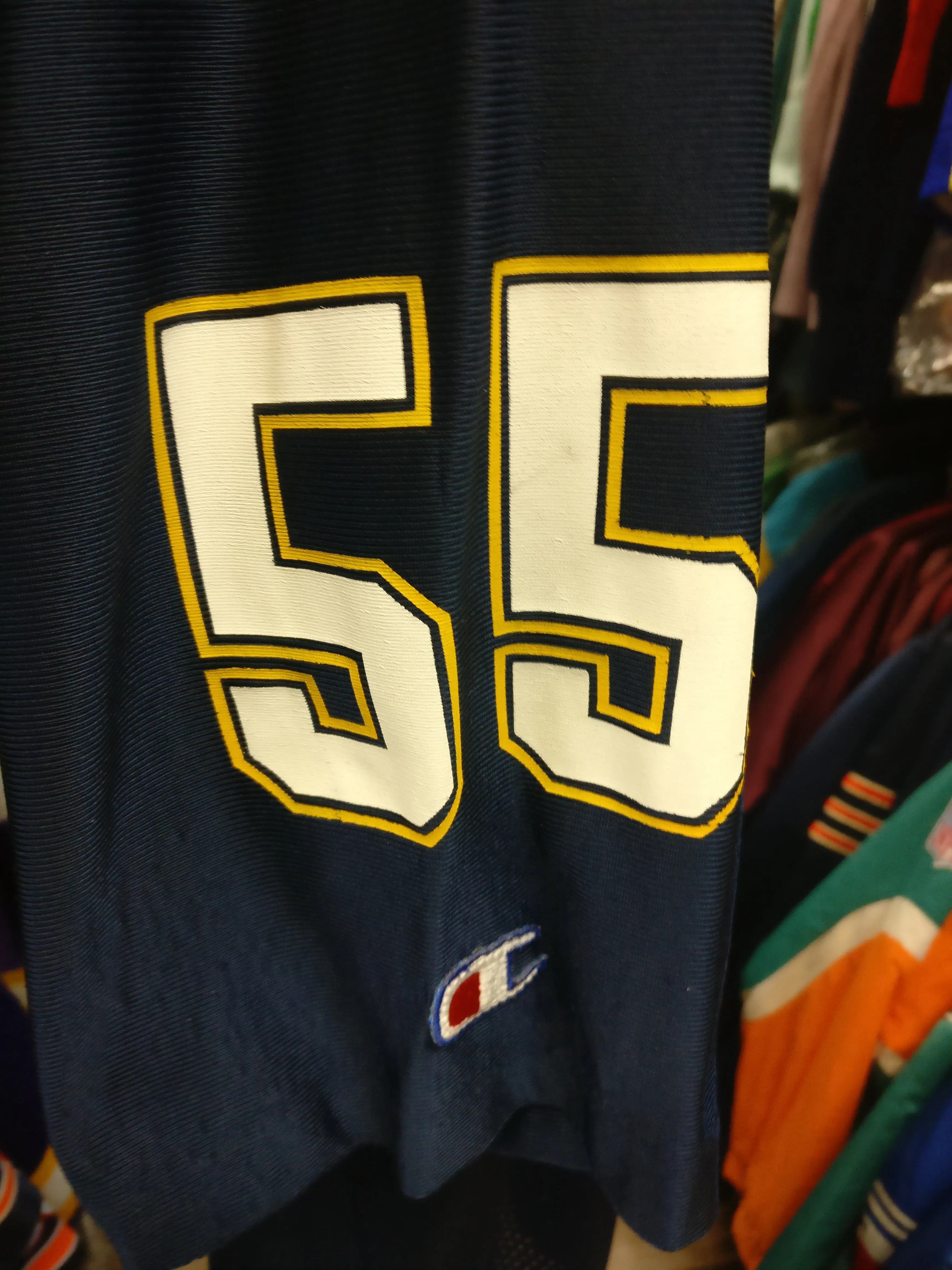 Vintage #55 JUNIOR SEAU San Diego Chargers NFL Champion Jersey 52